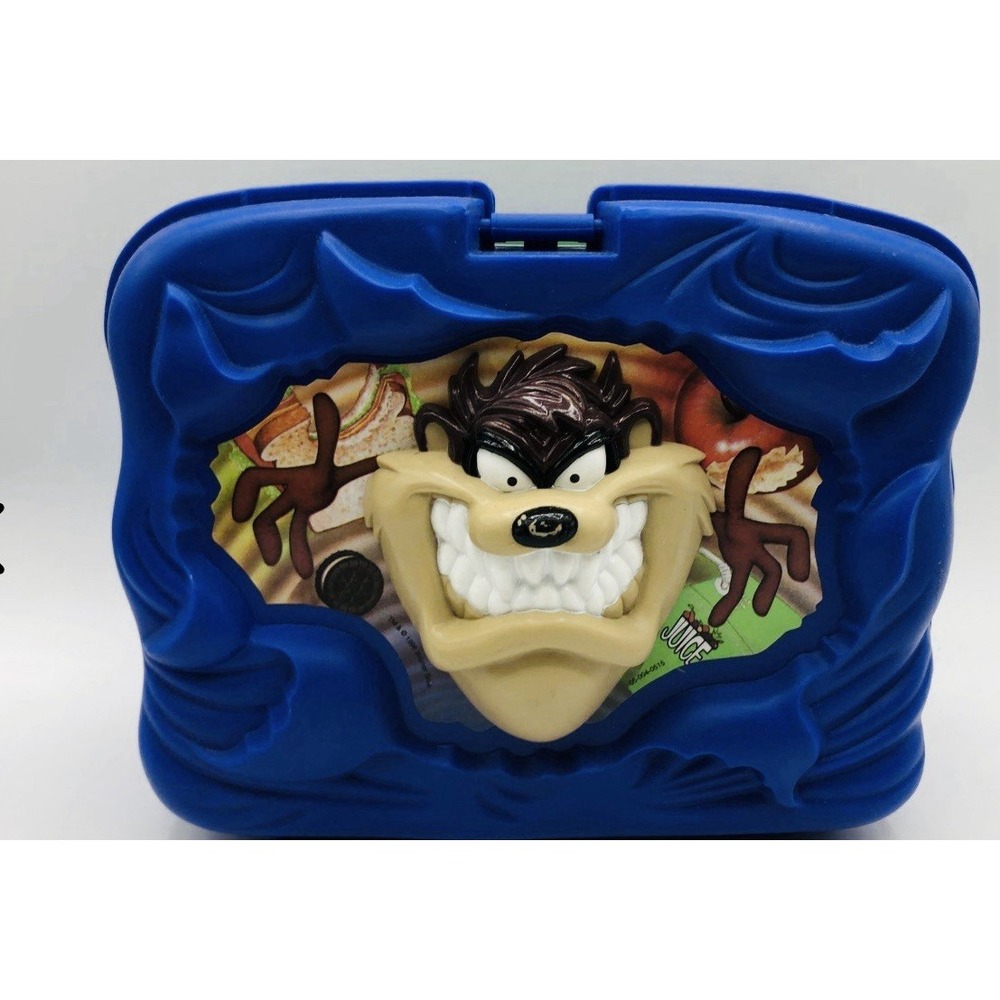 Vtg TASMANIAN DEVIL 1996 Plastic LUNCHBOX & THERMOS Taz LOONEY TUNES Warner Bros